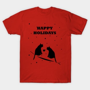 happy holidays christmas design for cat lovers T-Shirt